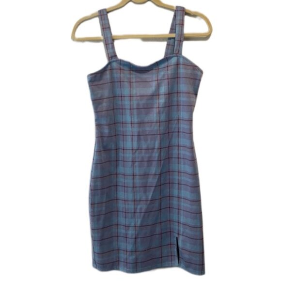 Just Polly Sleeveless Plaid Mini Dress - Picture 4 of 13
